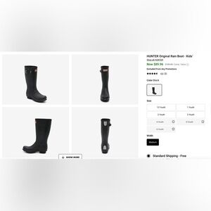 Hunter rain boots in excellent condition. Color - black
